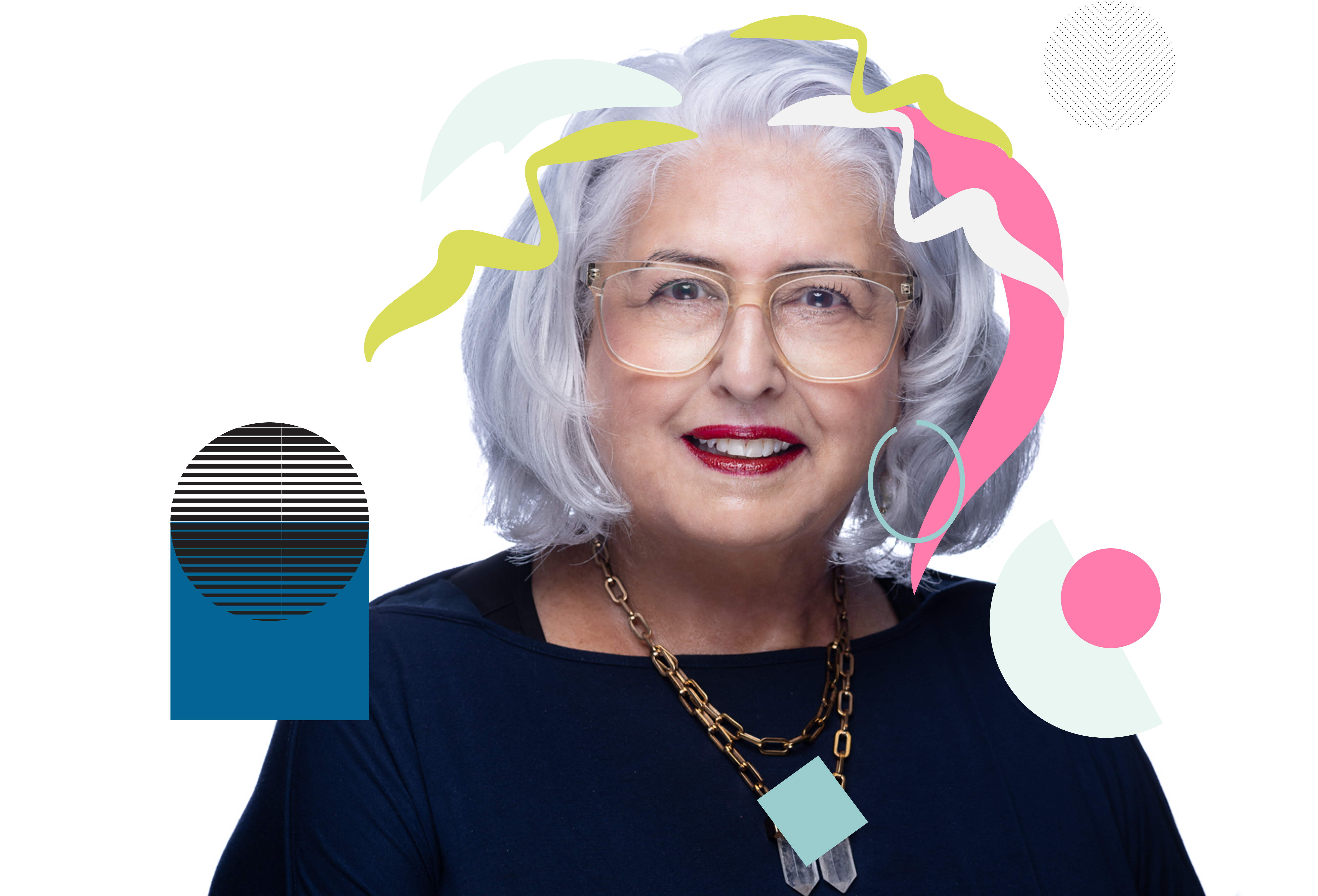 Dr Jan Jervis, PhD A profile picture of Jan Jervis surrounded by assorted coloured decorative shapes.